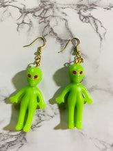 Load image into Gallery viewer, Glow in the Dark Alien Earrings