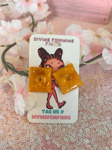 Real Cheese Snack Earrings