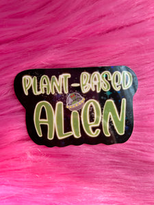 Plant-Based Alien Vinyl Sticker