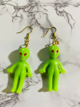 Load image into Gallery viewer, Glow in the Dark Alien Earrings
