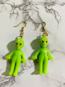 Glow in the Dark Alien Earrings